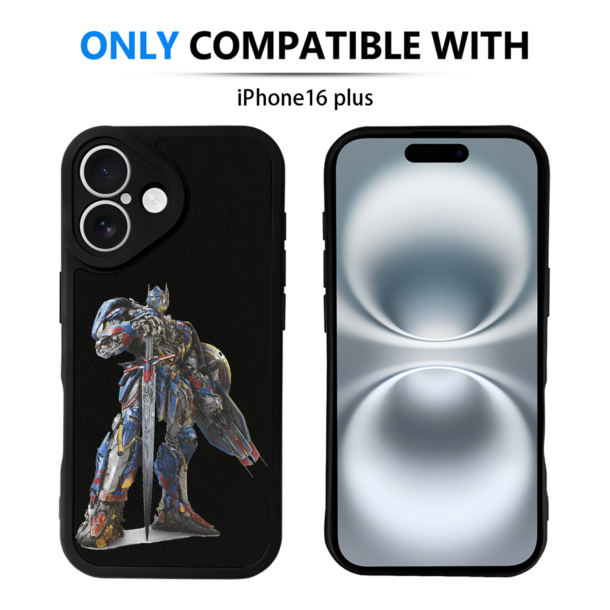 （画像用） Transformers トランスフォーマー 【iPhone 16シリーズ対応】シリコンスマホケース（レザー調） 材質：シリコン